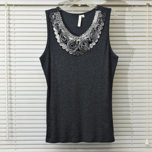 Susan Lawrence Embellished Tank Top Large